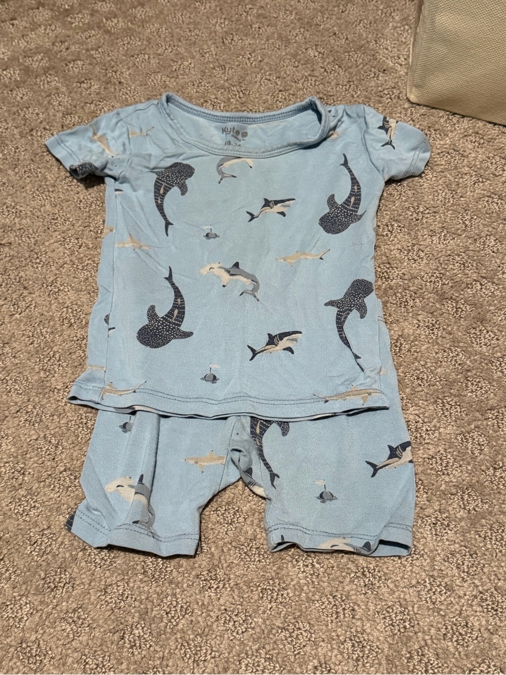 Kyte BABY Light Blue Shark Short Pajama Set